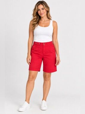 Outback Red Women’s Red Cotton Bermuda Shorts Size 14
